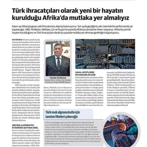 Tahsin Öztiryaki: Türk ihracatçıları olarak yeni bir hayatın kurulduğu Afrika'da mutlaka yer almalıyız 